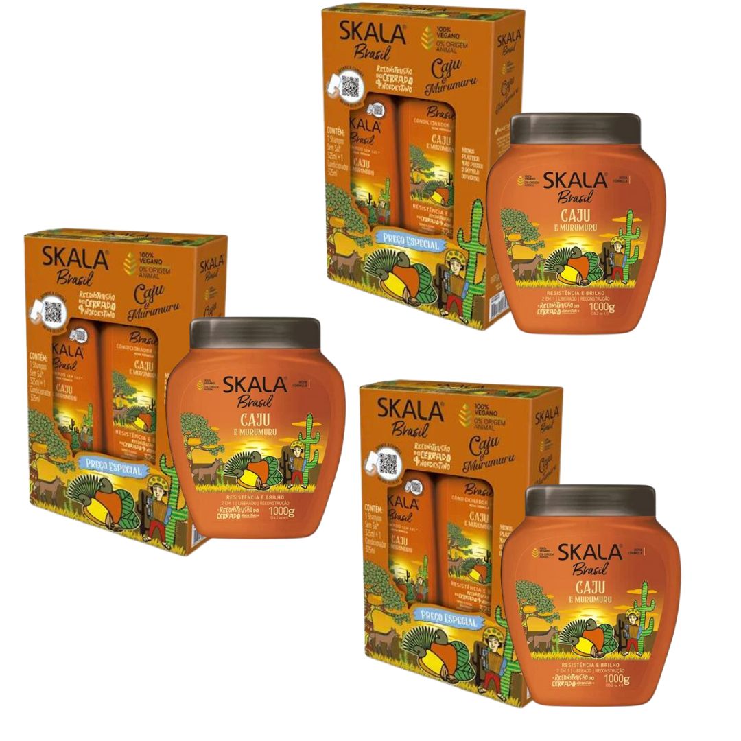 Skala Home Care Cashew Hair Treatment Daily Shampoo Conditioner Cream Set