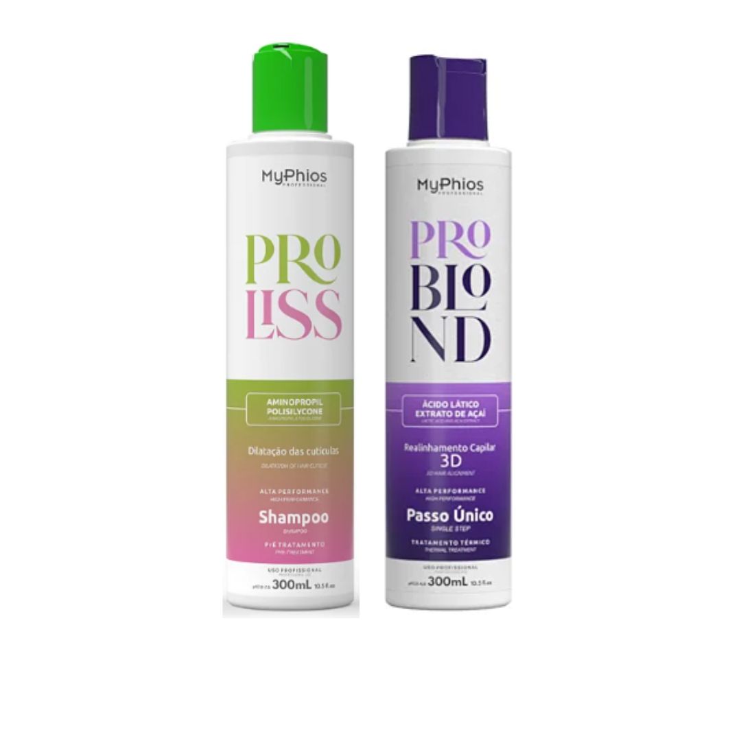 My Phios Shampoo + Pro Blond Progressive Brush Realignment Kit 2x 300ml / 2x 10.14 fl oz