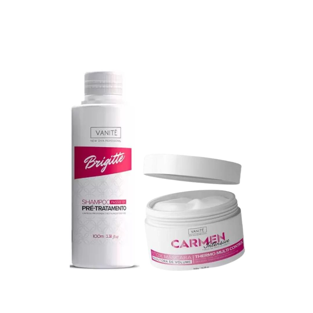 Vanité Brigitte Shampoo + Carmen Intensive Deep Hair Mask Volume Reducer Kit