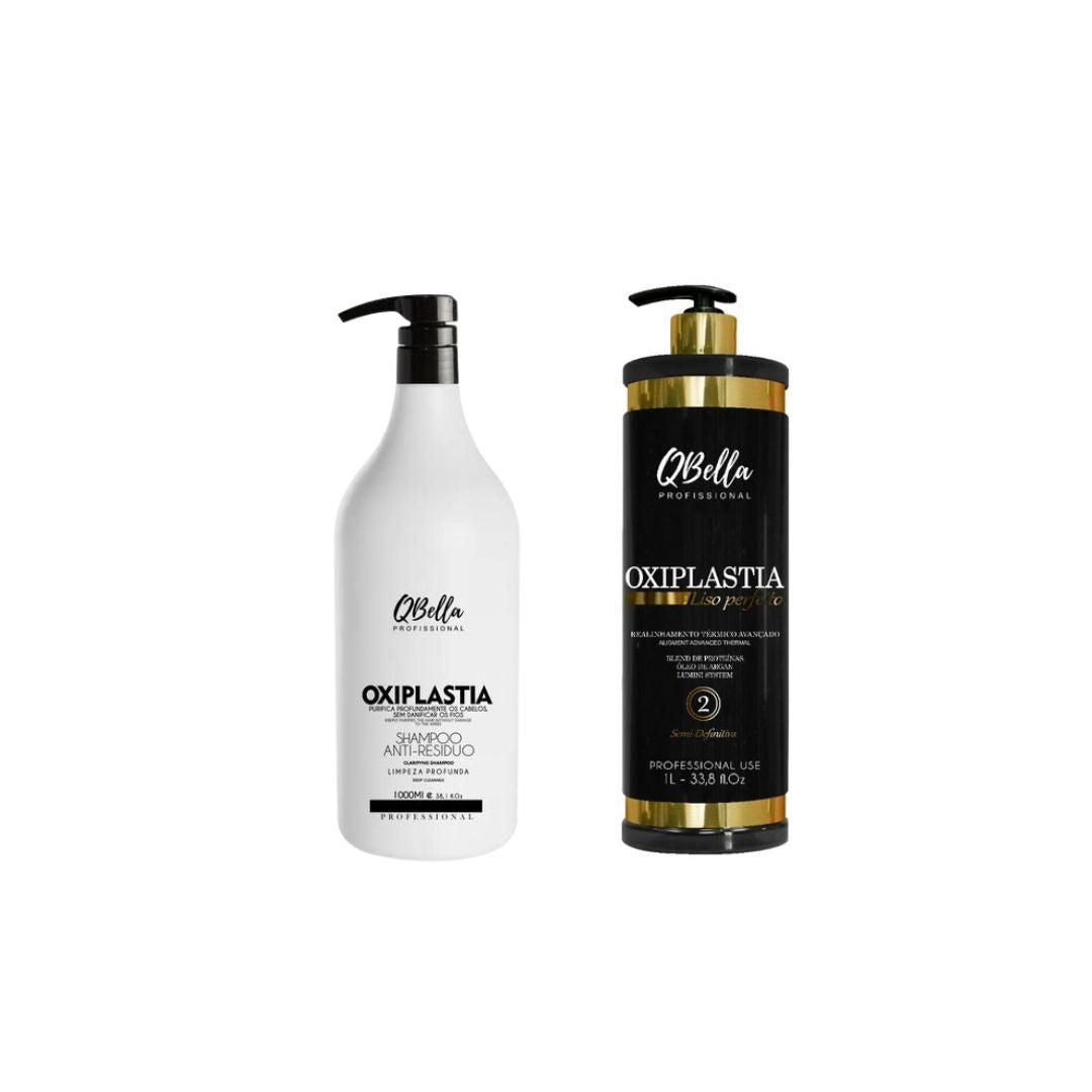QBella Oxiplastia Progressive Brush Hair Straightening Volume Reducer Kit