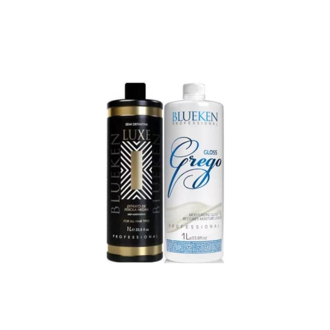 Blueken Luxe Semi Definitive + Grego Moisturizing Gloss Progressive Brush Kit 2x1L