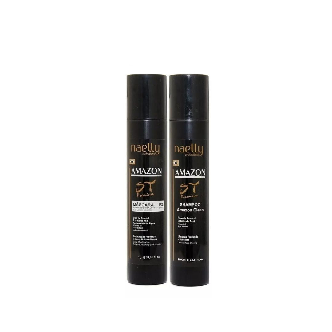 Naelly Amazon ST Premium P2 + Clean Shampoo Semi Definitive Progressive Kit 2x1L
