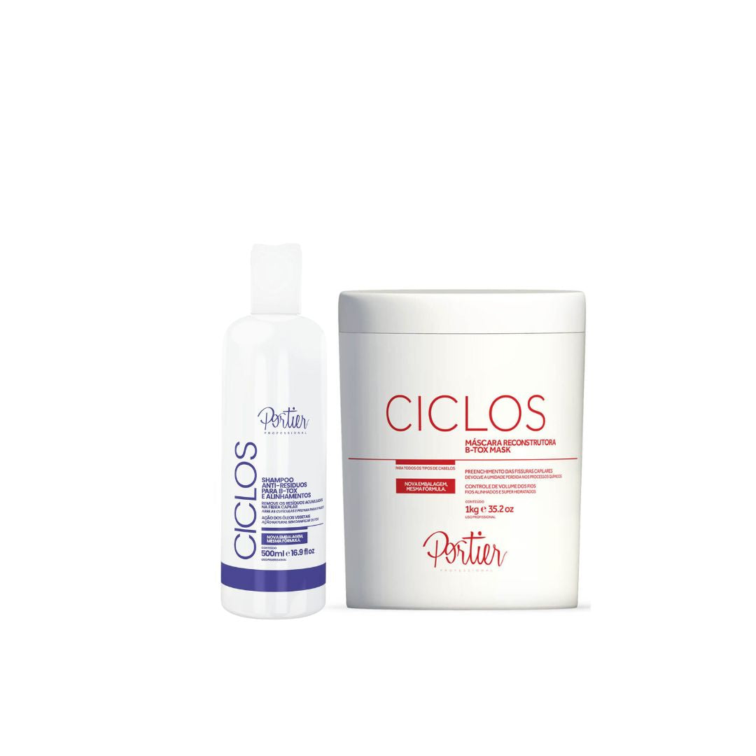 Portier Ciclos Deep Hair Mask Volume Control + Anti Residues Shampoo Kit