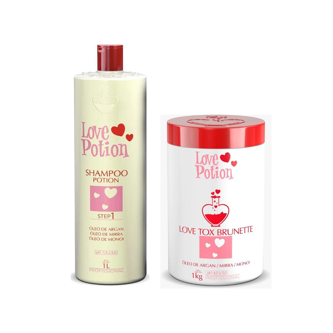 Love Potion Love Tox Brunette Deep Hair Mask + Cleaning Shampoo Kit 2x1