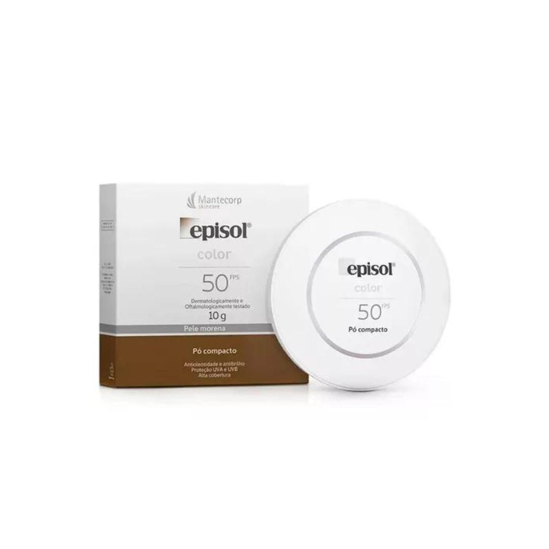Episol Compact Powder Brunette Skin Sunscreen 50 FPS Makeup Mantecorp