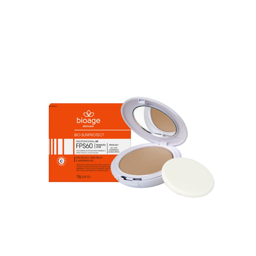 Bio Sunprotect Compact Powder Sunscreen 60 FPS Skin Color Nude 10g Bioage