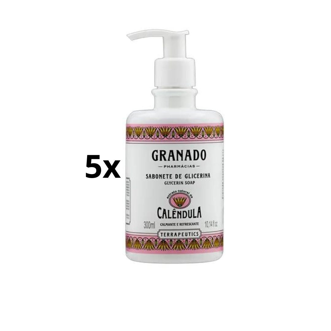 Lof of 5 Granado Glycerin Calendula Extract Liquid Body Bath Soap 300ml