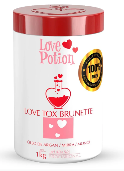 Love Tox Brunette Formol Free Argan Mirra Monoi Oils Hair Deep Hair Mask  1kg - Love Potion