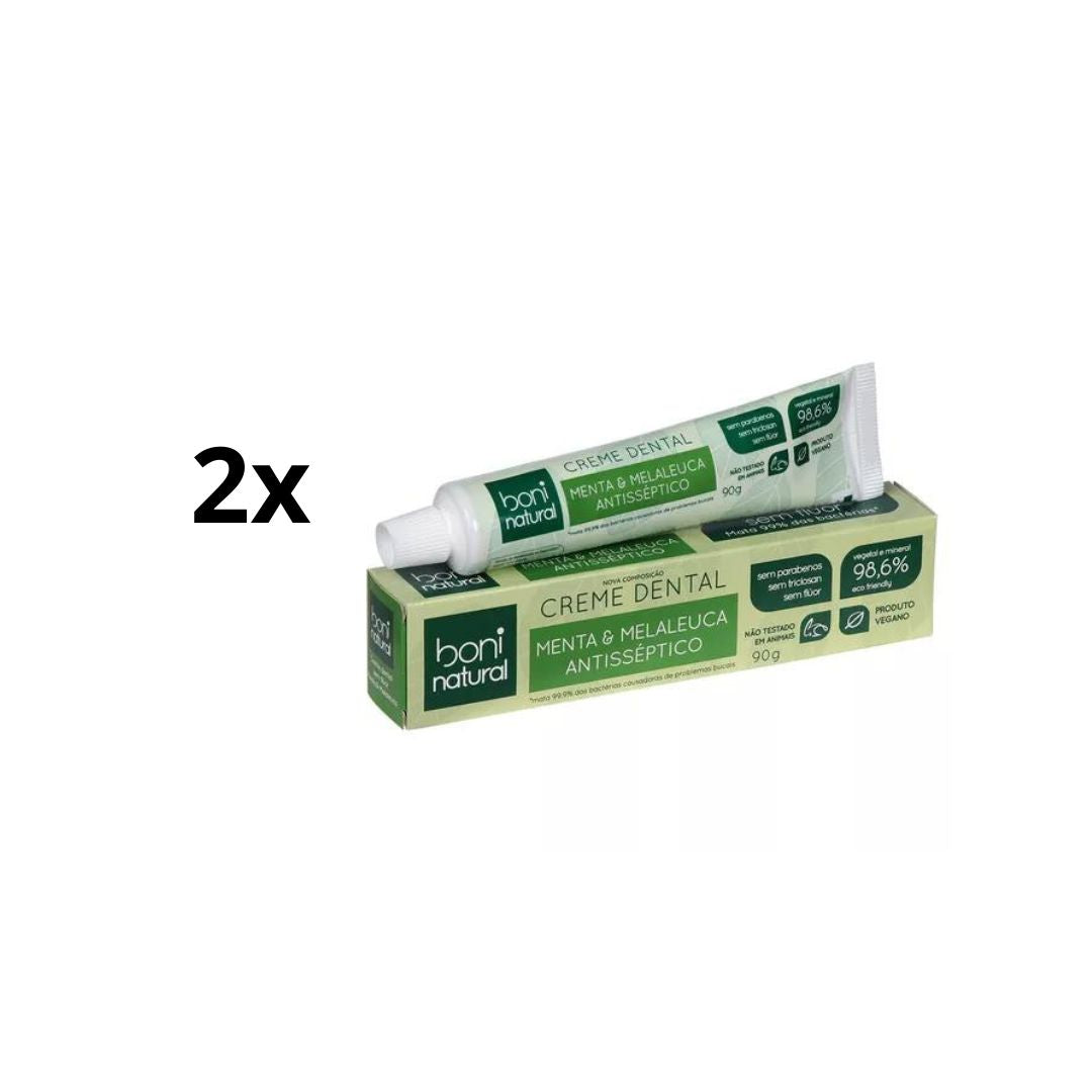 Lot of 2 Melaleuca Mint Vegan Toothpaste Oral Health Antiseptic 90g Boni Natural