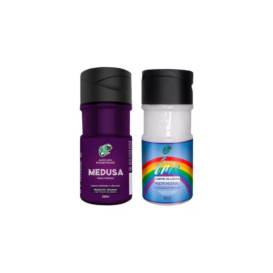 Medusa Purple Tinting Pigment + Diluter Cream Hair Color Kit 2x 150ml Kamaleao