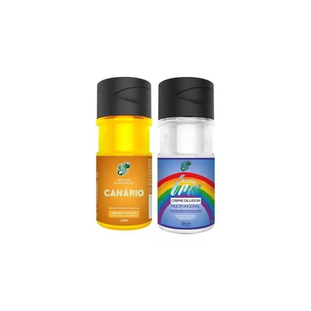 Canario Yellow Tinting Pigment + Diluter Cream Hair Color Kit 2x 150ml Kamaleao