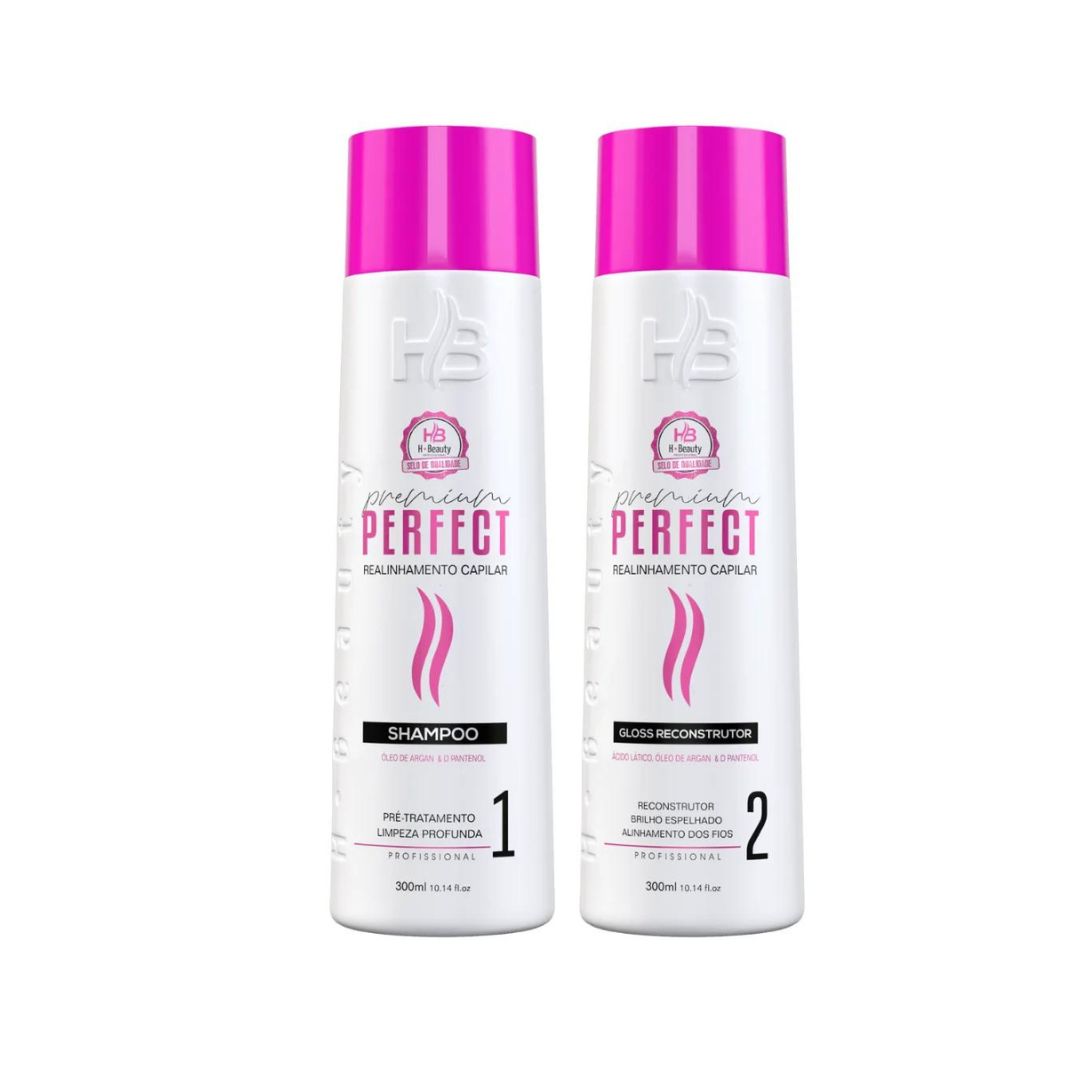 Perfect Premium Progressive Brush Hair Straightening Kit 2x300ml H Beauty