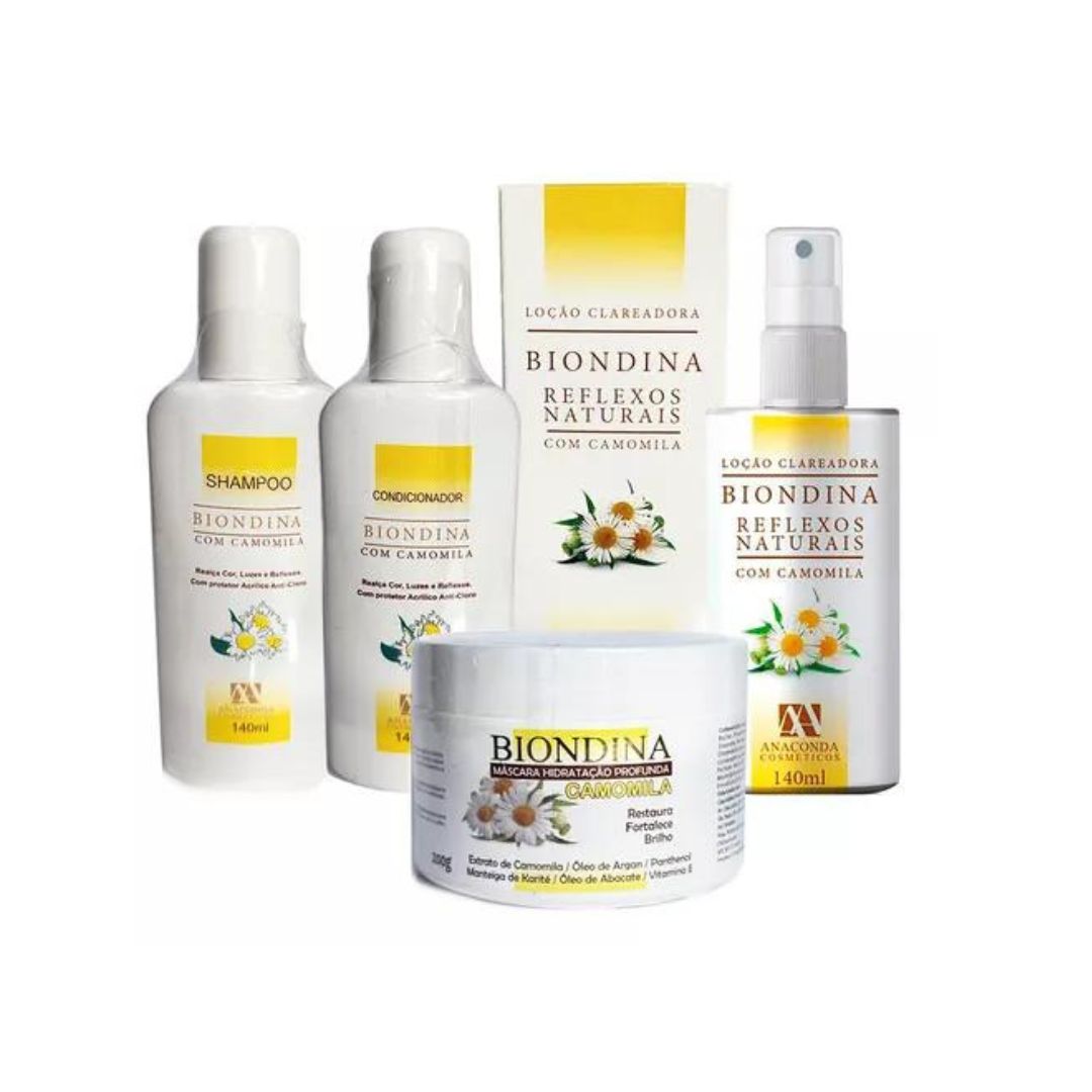 Biondina Natural Hair Reflexes Lightener Chamomile Vegan Kit Anaconda
