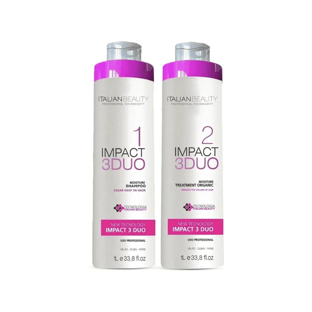 Impact 3 Duo Progressive Brush Hair Volume Reducer Kit 2x 1L Italian Beauty