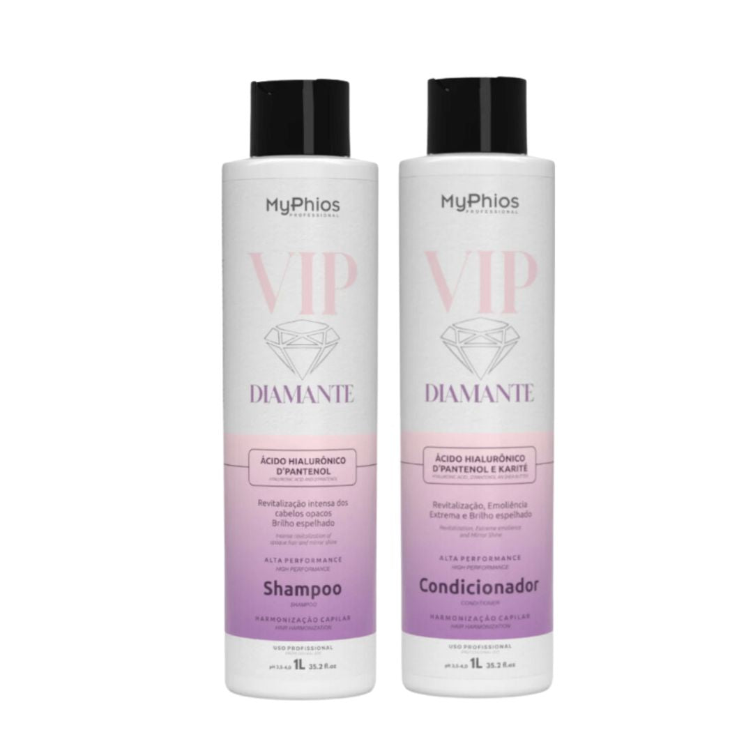 Vip Diamond Shampoo + Conditioner Hyaluronic Treatment Kit 2x 1L My Phios