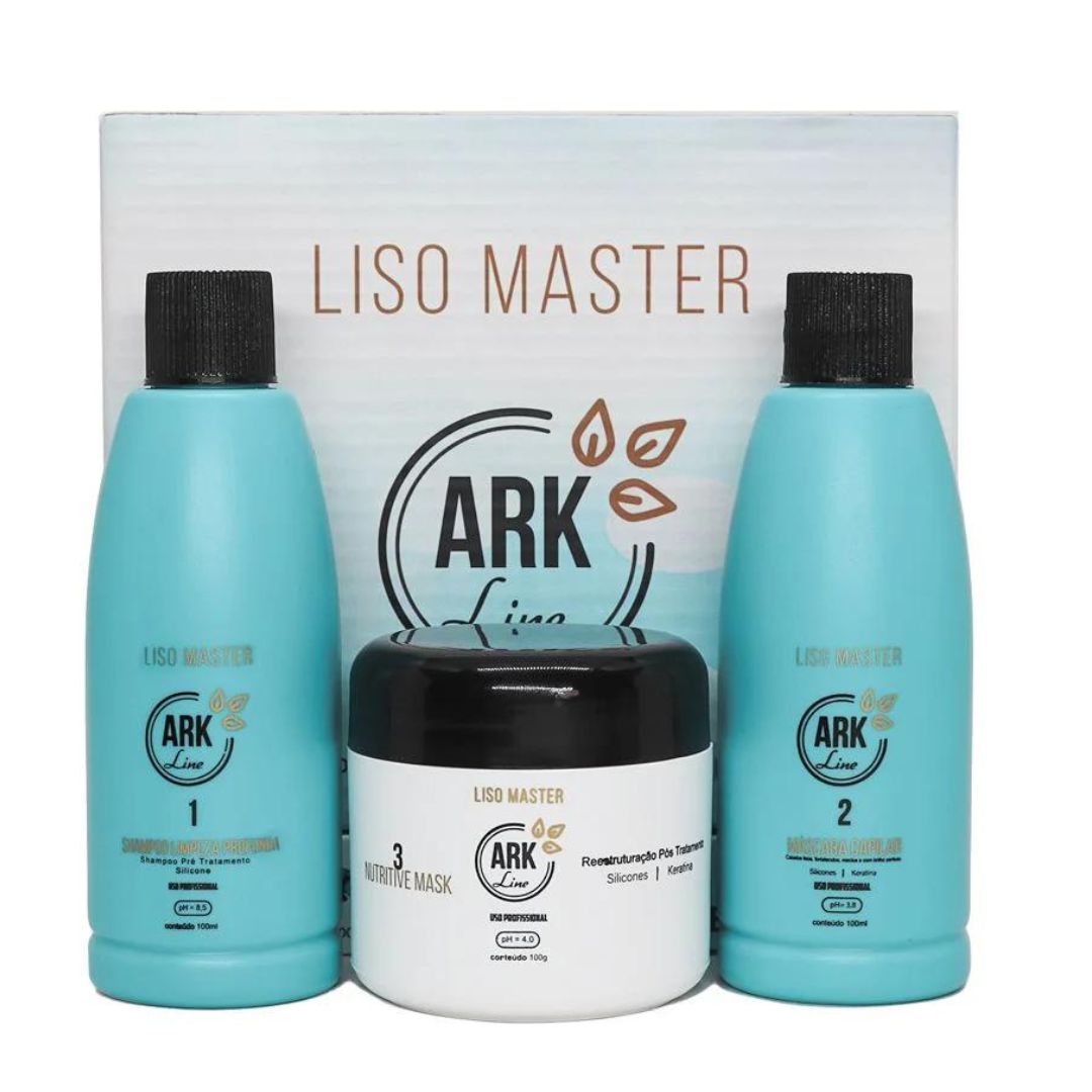 Liso Master Progressive Brush Hair Straightening Vegan Kit 3x 100 Ark Line