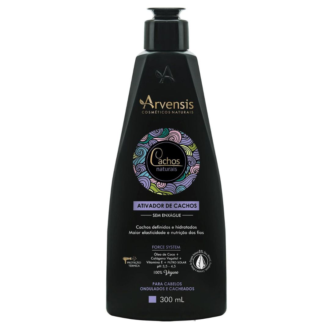 Cachos Naturais Curls Activator Wavy Curly Hair Maintenance 300ml Arvensis