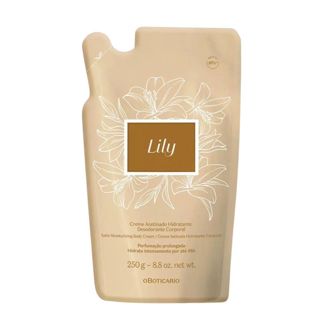 Lily Deodorant Moisturizing Cream Body Hydration Skin Care Refill 250g O Boticário