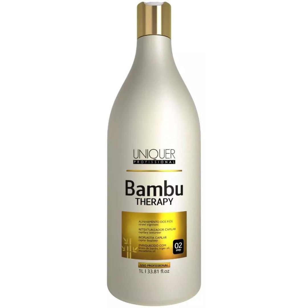 Bamboo Organic Progressive Brush Hair Straightening Volume Reducer 1L Uniquer