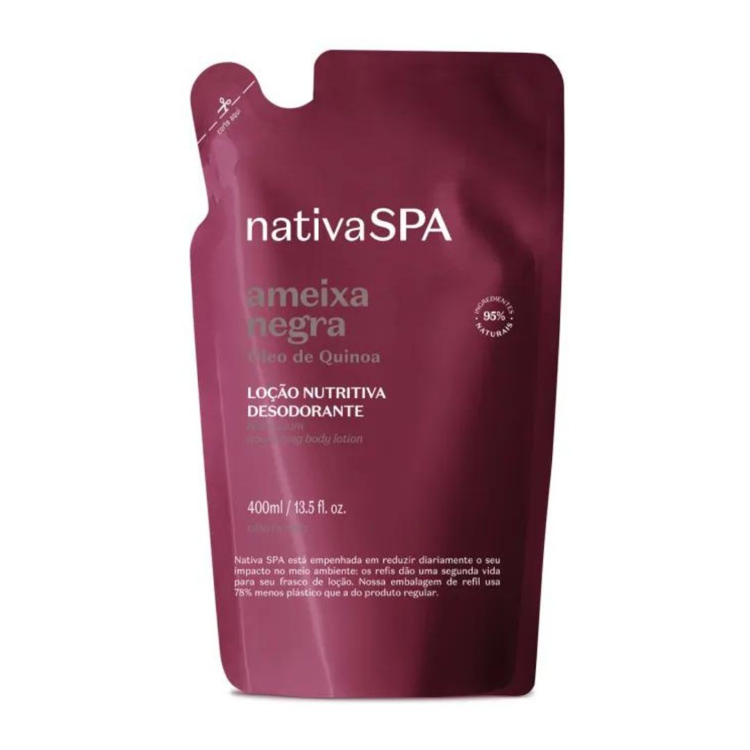 Lot of 2 Nativa Spa Black Plum Body Moisturizer Cream Refill 400ml O Boticário