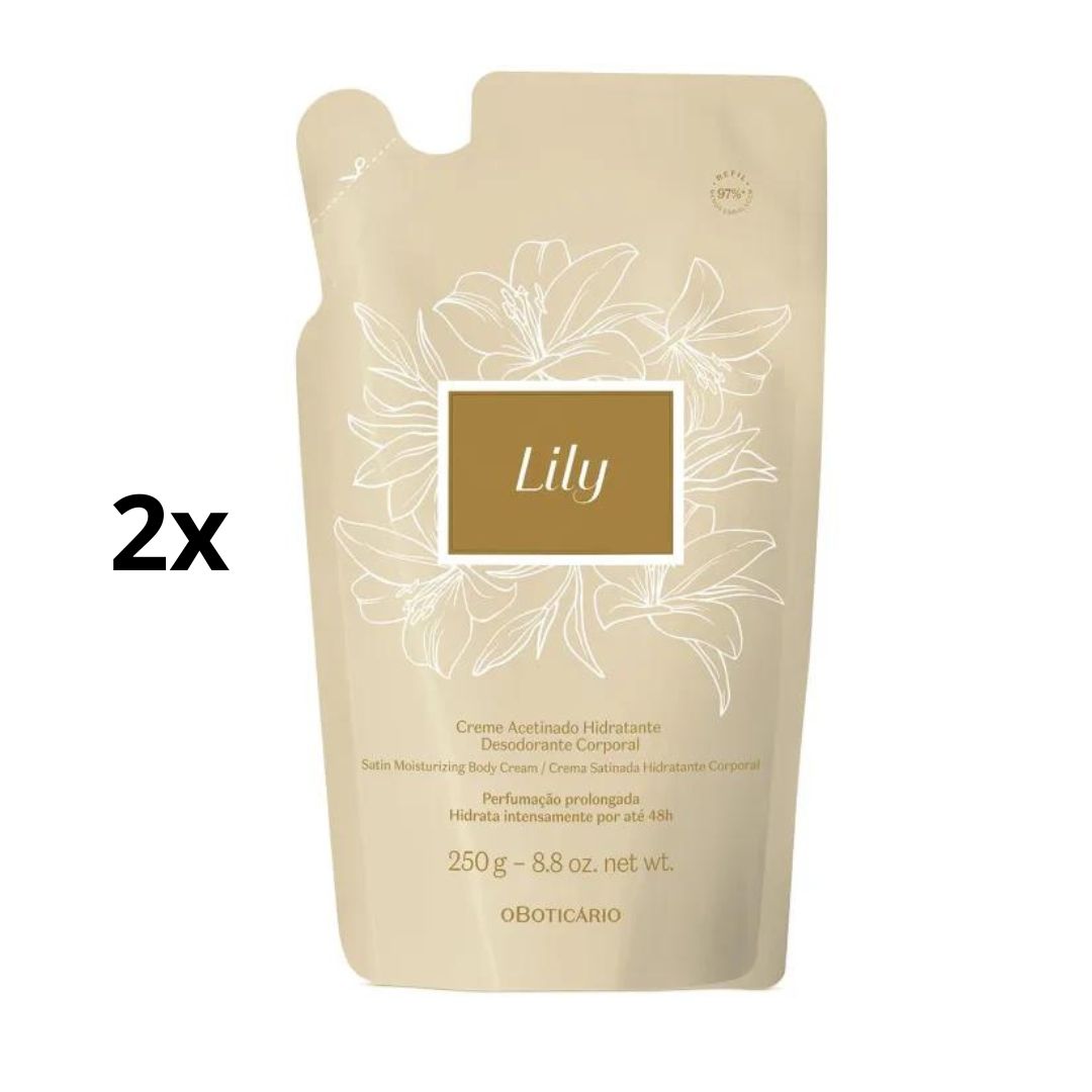 Lot of 2 Lily Body Skin Moisturizing Cream Refill Skin Care 250ml O Boticário