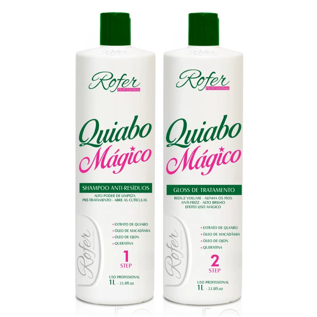 Magic Okra Quiabo Magico Progressive Brush Hair Reducer Kit 2x1L Rofer