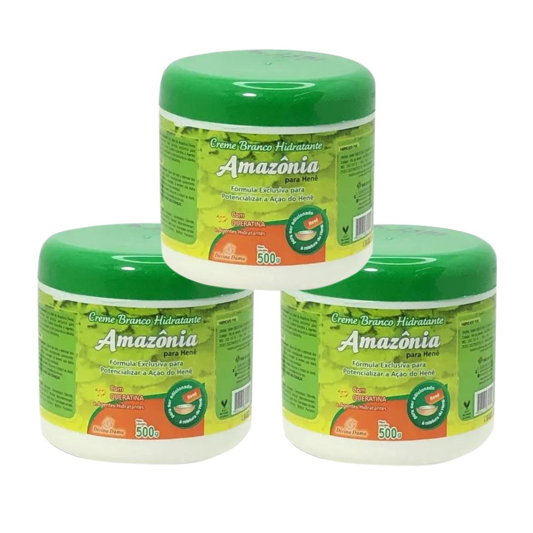 Lot of 3 Amazonia Moisturizing Cream Hene Enhancer 500g Divina Dama