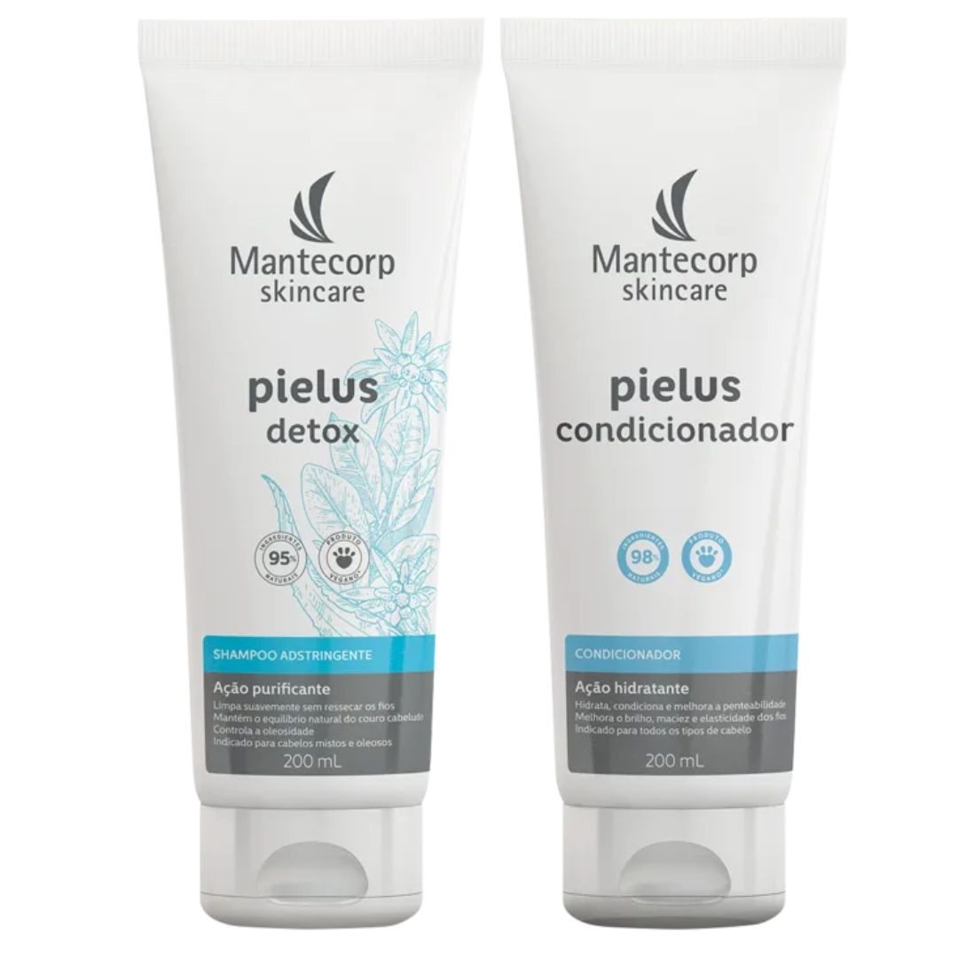 Pielus Conditioner + Detox Shampoo Hair Kit 2x 200ml Mantecorp