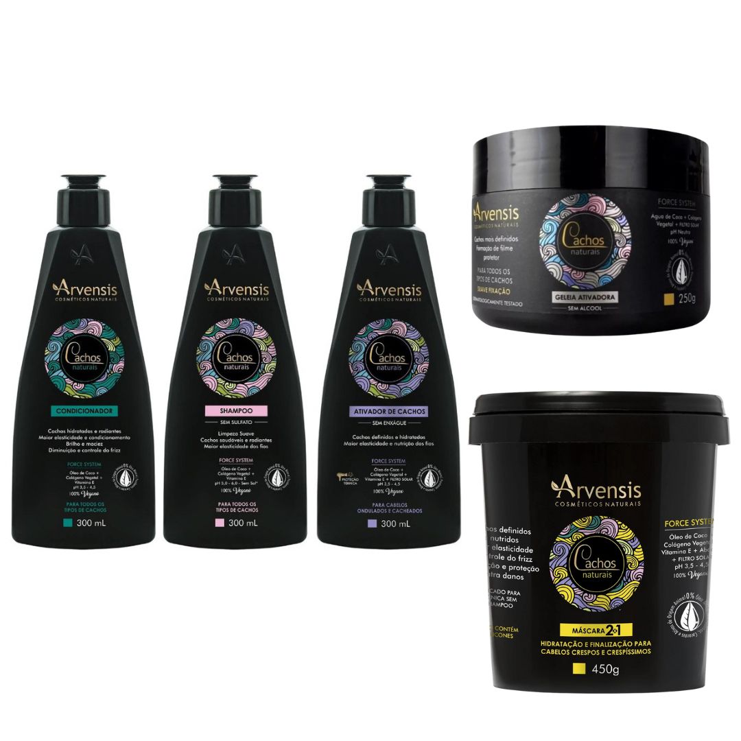 Cachos Naturais Home Care Curly Wavy Hair Maintenance Kit Arvensis