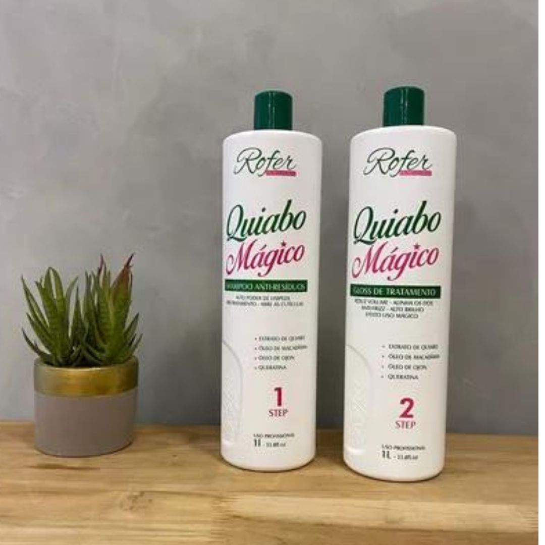 Magic Okra Quiabo Magico Progressive Brush Hair Reducer Kit 2x1L Rofer