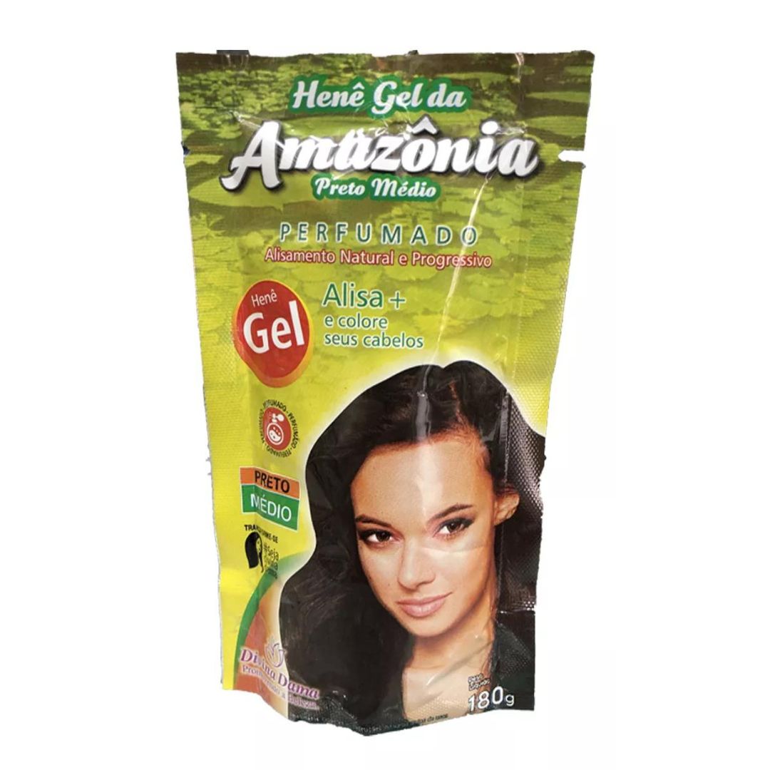 Lot of 3 Amazonia Hene Gel Medium Black Hair Straightening 180g Divina Dama