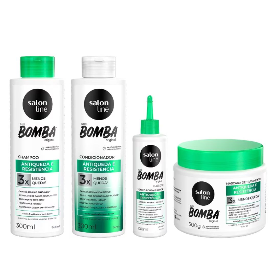 Salon Line SOS Bomba Anti Fall Vegan Strength Resistance Treatment 4 Products