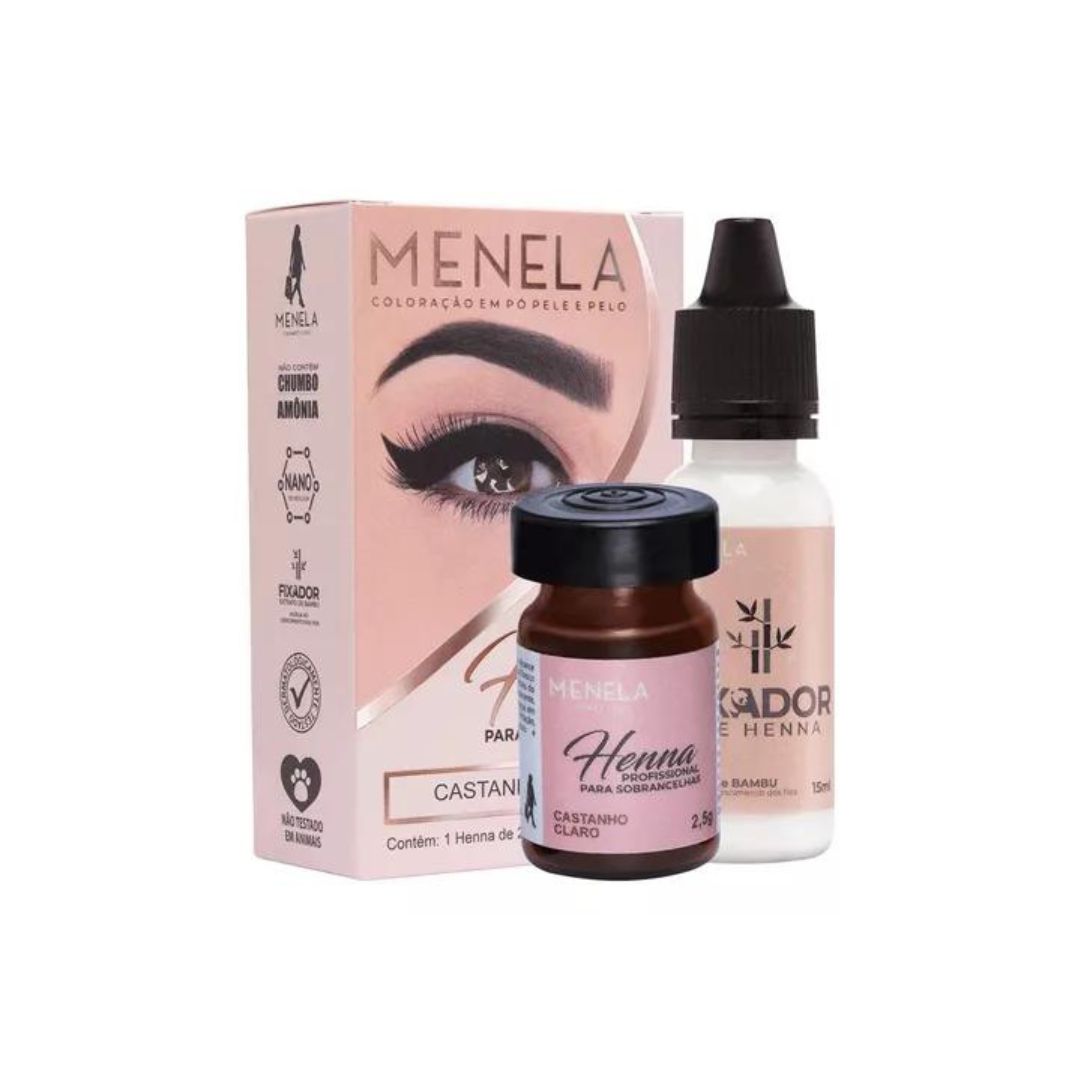 Brazilian Henna For Eyebrows Light Brown Waterproof Ink Kit 2.5g Menela