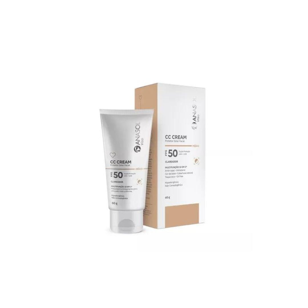Facial Sunscreen SPF 50 CC Cream 10 Benefits Skin Care Protection 60 g