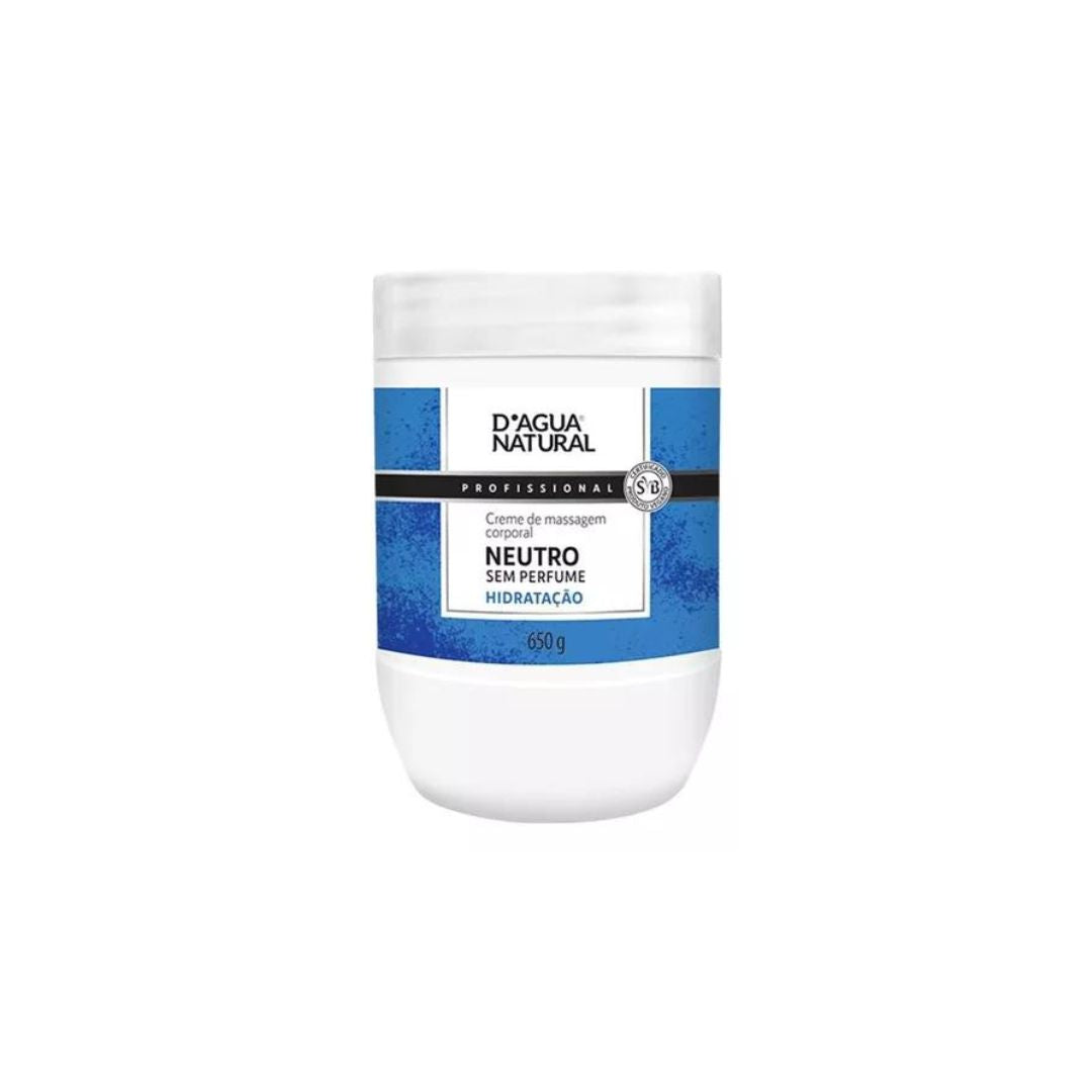 Neutral Hydration Softness Body Massage Cream Skin Care 650g D'agua Natural