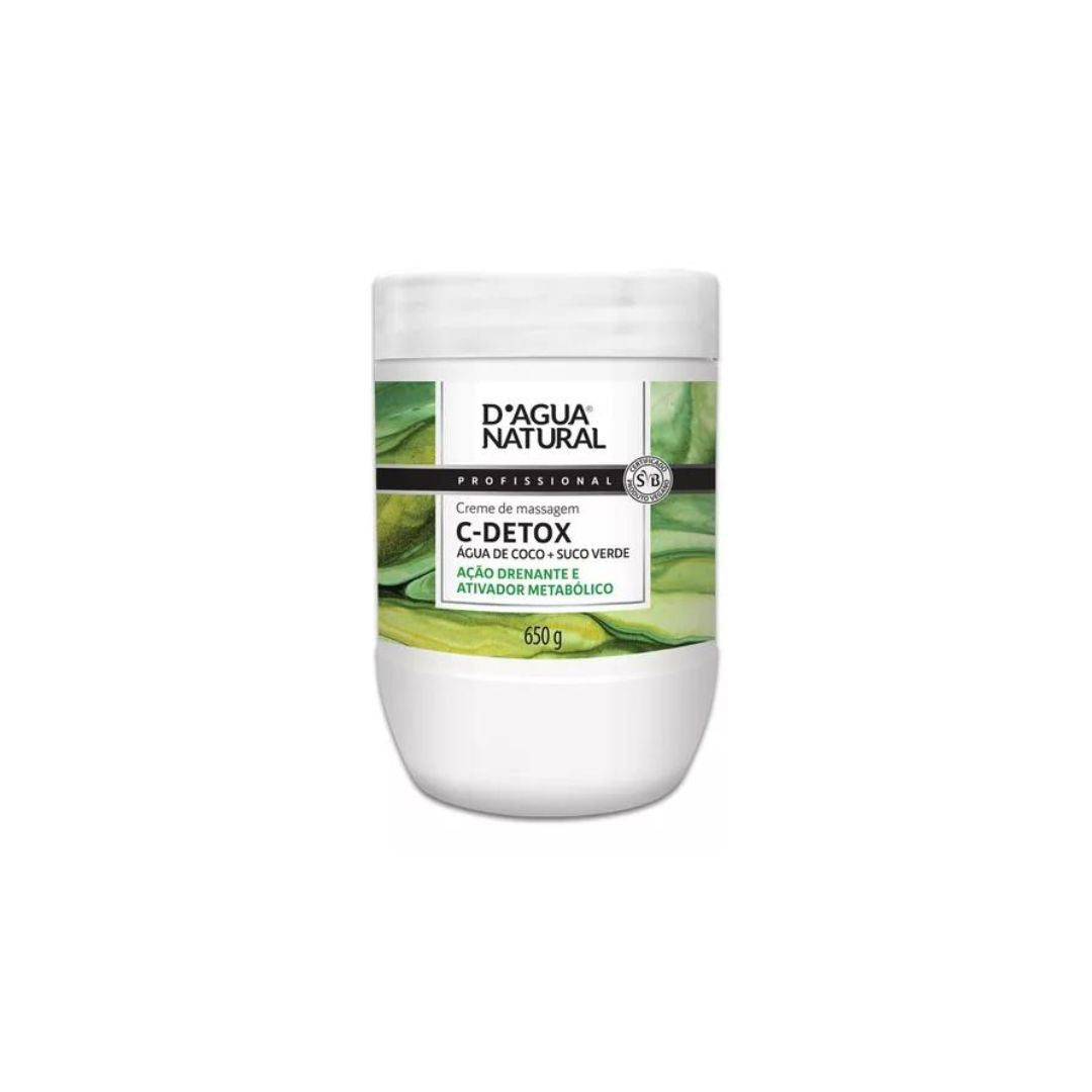 C-Detox Draining Body Massage Cream Antioxidant Skin Care 650g D'agua Natural