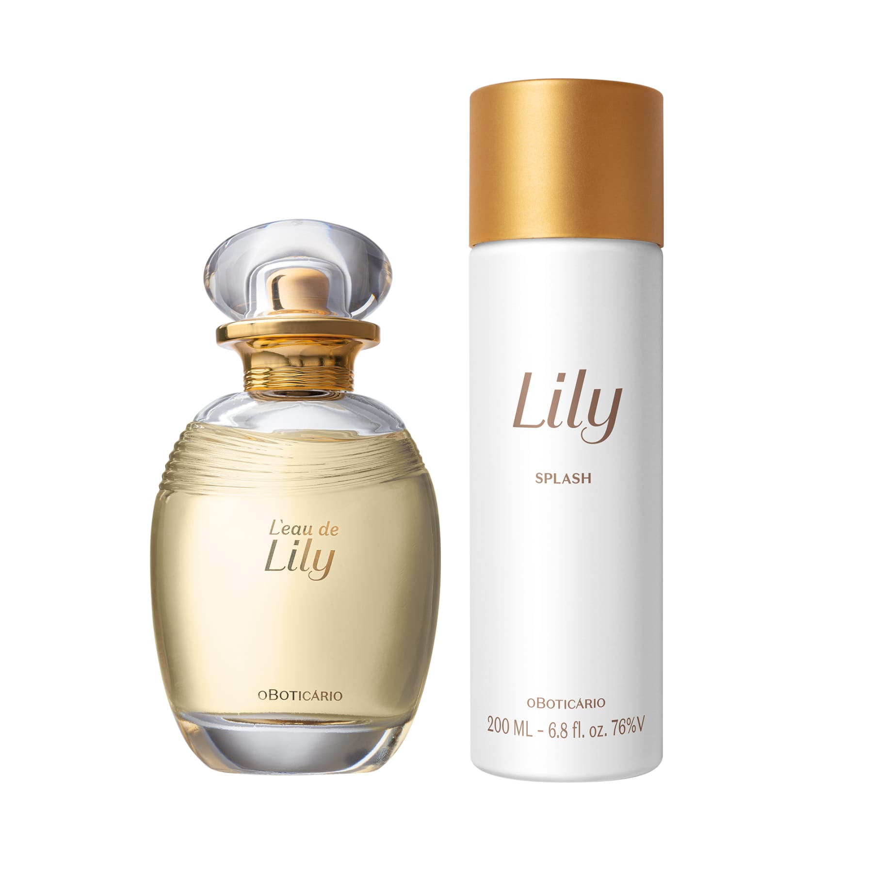 Kit Lily: Deodorant Cologne 75ml + Body Splash Deodorant Cologne 200ml