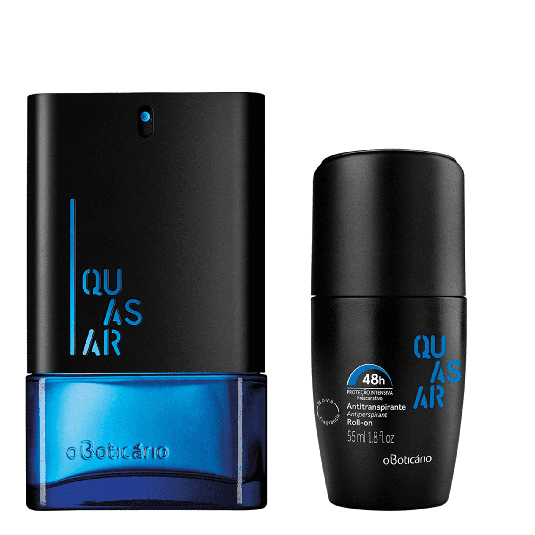 Kit Quasar: Quasar Deodorant Cologne 100ml + Deodorant Roll On 55ml - o Boticario