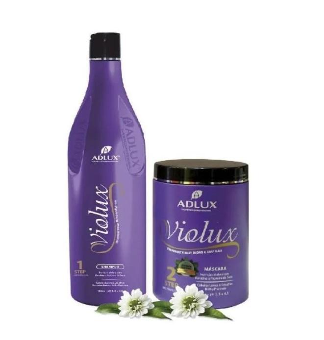 Adlux Brazilian Keratin Treatment Violux Blond Gray Anti Yellow Nourishing Color Vitalizing Treatment Kit 2x1 - Adlux