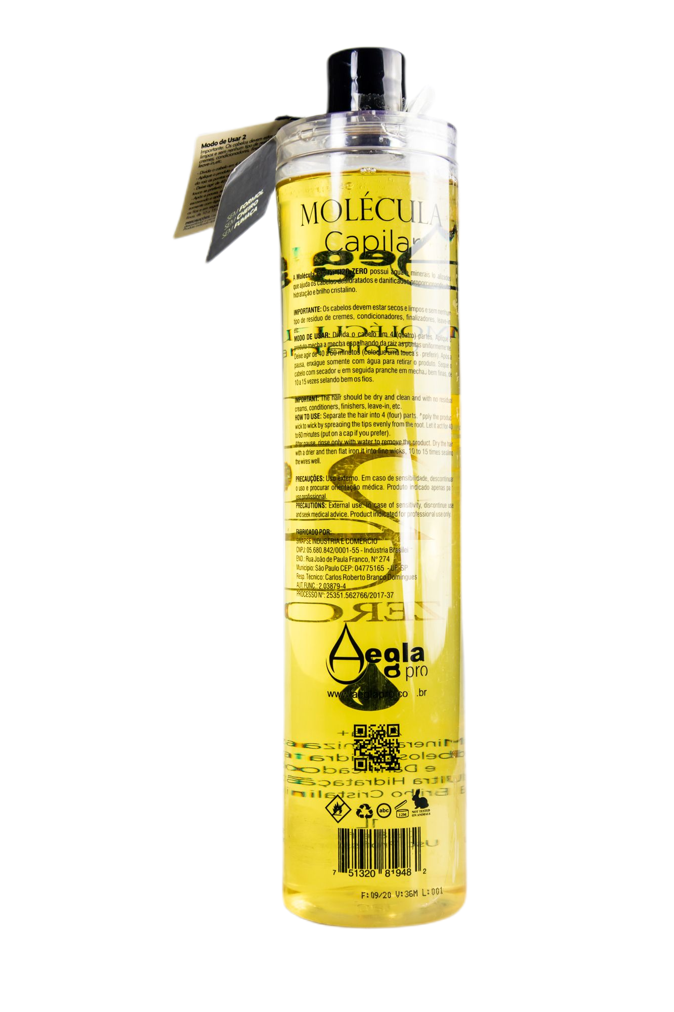Aegla Pro Brazilian Keratin Treatment H2o ZERO No Smoke Organic Formol Free Gel Hair Progressive Brush 1L - Aegla Pro