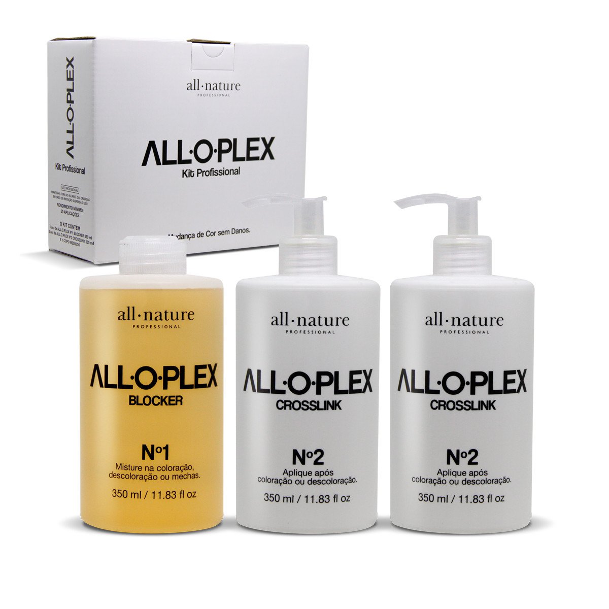 All Nature Brazilian Keratin Treatment Alloplex Pro Technology Coloring Protection Treatment Kit 3x350ml - All Nature
