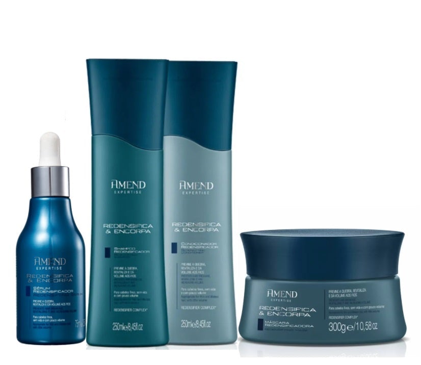 Amend Brazilian Keratin Treatment Hair Redensifies Embodies Expertise Premium Interaction 3D Kit 4 Prod. - Amend