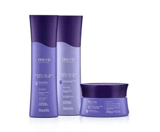 Amend Brazilian Keratin Treatment Specialist Blond Tinting Nutri-Protective Blueberry Kit 3 Products - Amend