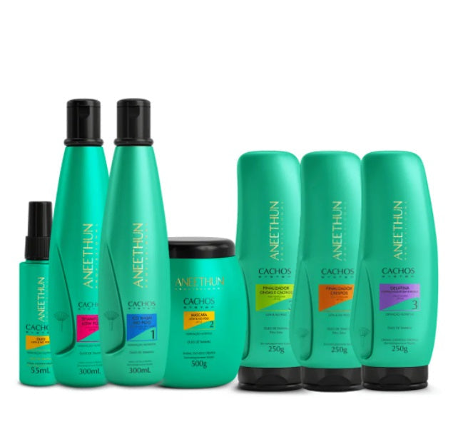 Aneethun Hair Care Kits Cachos Curly Hair Curls Maintenance Hydration Treatment Kit 7 Itens - Aneethun