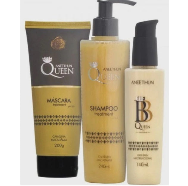 Aneethun Hair Care Kits Queen Macadamia Camelina Hair Protection Nourishing Kit 3 Itens - Aneethun