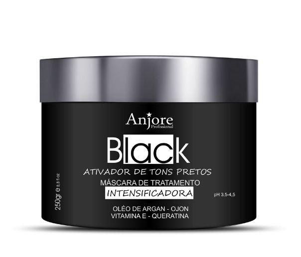 Anjore Hair Mask Black Tones Activator Toning Argan Ojon Keratin Vitamin E Mask 250g - Anjore