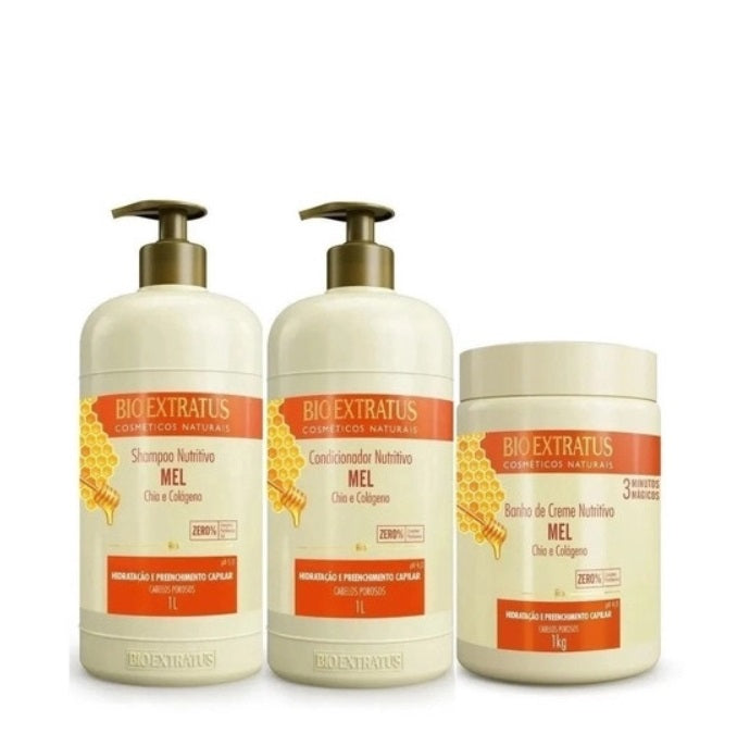Bio Extratus Hair Care Kits Honey Mel Chia Collagen Hair Hydration Repair Treatment Kit 3x1 - Bio Extratus
