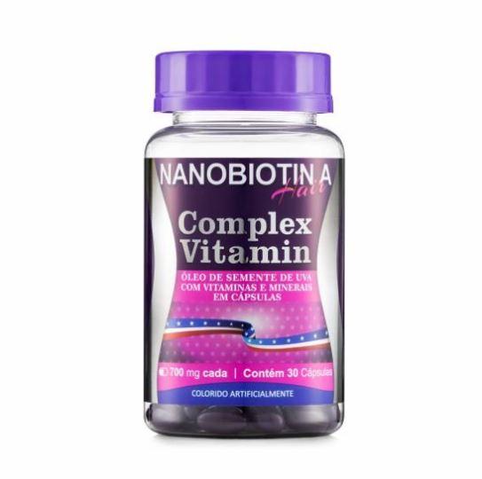 Cavalo de Ouro - Nanovin Brazilian Keratin Treatment Nanobiotin A Hair Supplement Complex Vitamin 30x700mg Caps. - Nanovin A