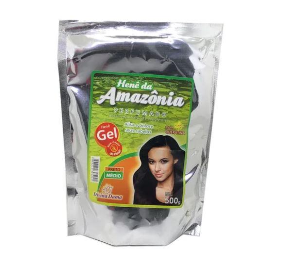 Divina Dama Brazilian Keratin Treatment Amazon Henê Gel Medium Black Straightening Keratin Henna 500g - Divina Dama