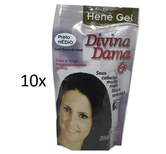 Divina Dama Brazilian Keratin Treatment Henê Gel Black Medium Straightening Dyeing Keratin Henna 180g - Divina Dama